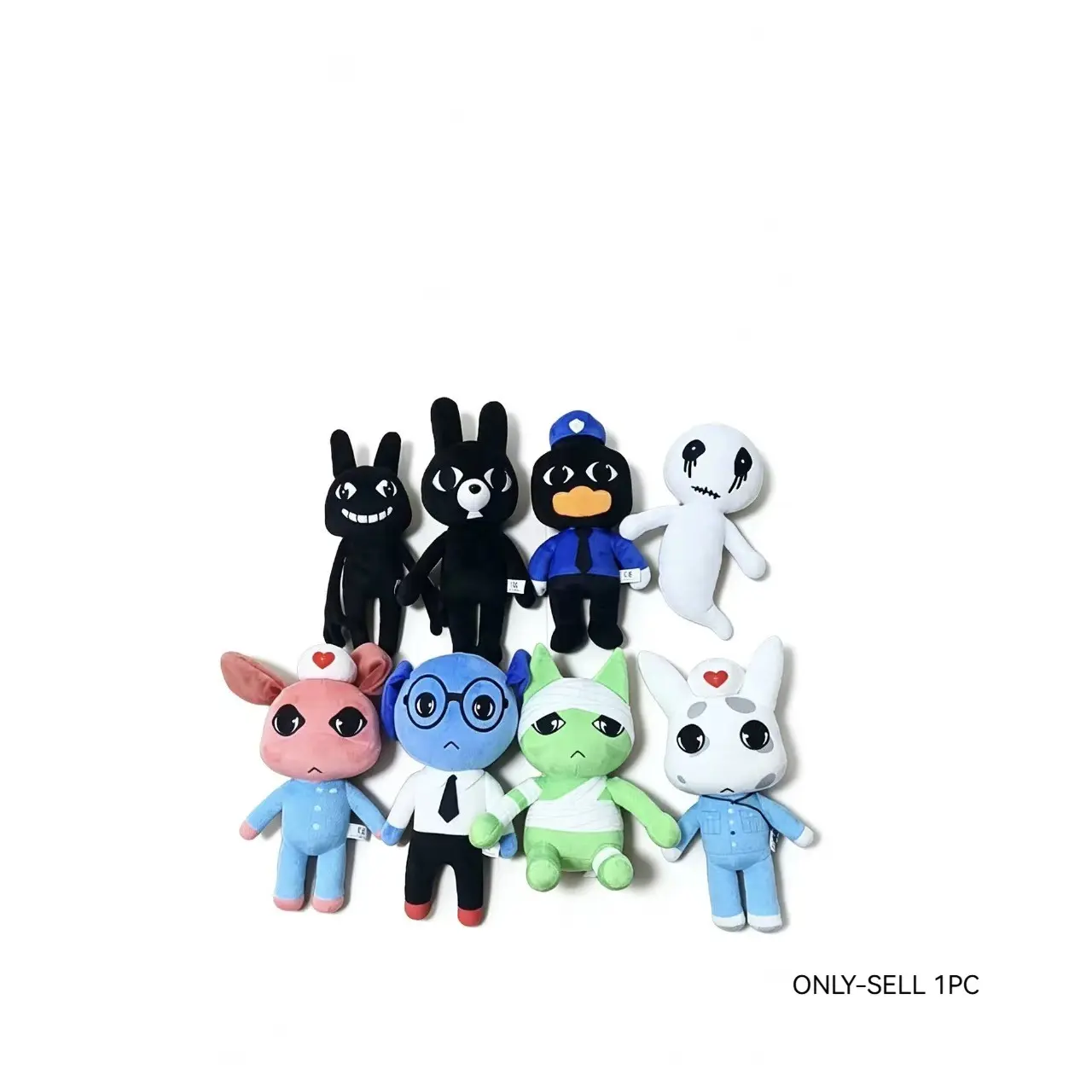 Dark Humorous Cartoon Animal Plush Toy, Unique Trendy Desktop Decor, Fun Holiday Gift, Halloween Gift, Christmas Gift