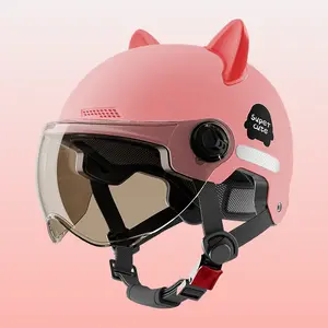 Unisex Motorcycle Half Helmet with Adjustable Sizing Shockproof 28*30cm Helmet Visors, Shock-Resistant, Lightweight All-Season Protective Safety Gear for Electric Scooter Riders, Adjustable Sizing Helmet Visors