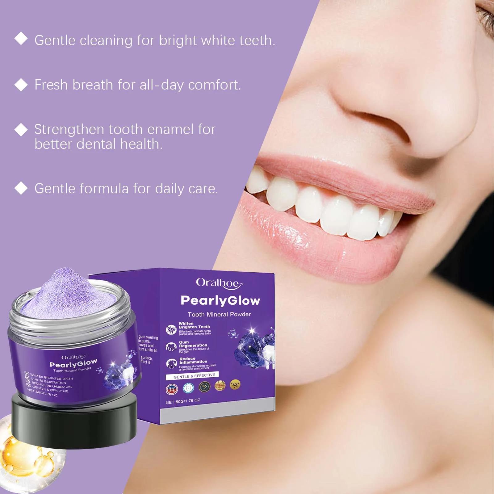 Gentle Purple Teeth Whitening Powder - Teeth Stain Cleaner for Sensitive Gums, Daily Oral Care, Brightening, Anti-Decay, Bad Breath Removal, Gum Strengthening, Non-Irritating Bleaching Alternative, Restore Radiant Dental Clean