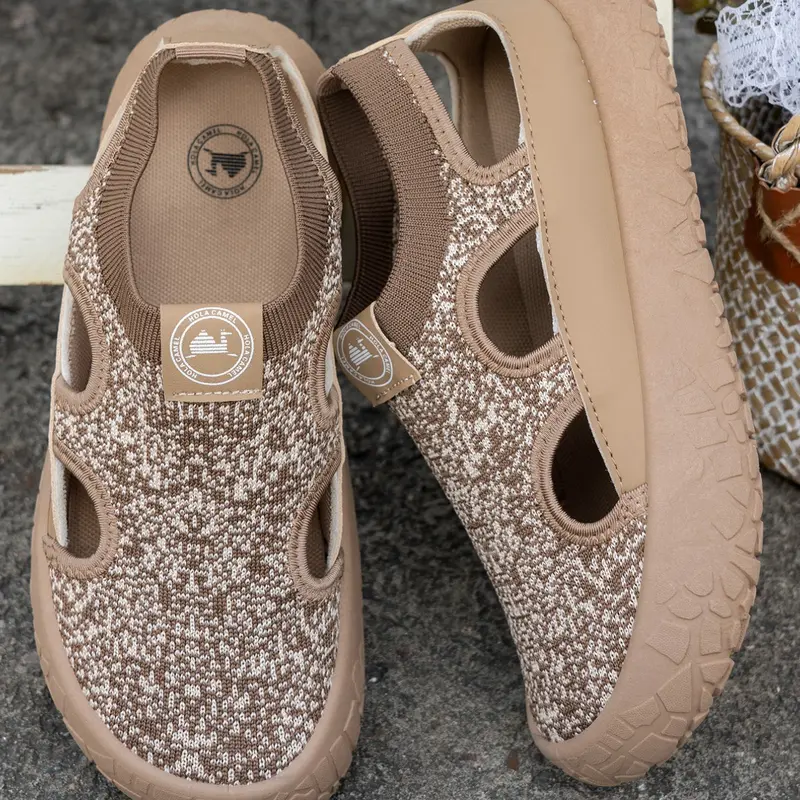 Breathable Textile Sandals, Round Toe Flatforms, Wide Fit, Casual for All Seasons, Lightweight PVC Sole, Ideal for Outdoor Activities, Casual Comfy Sandals