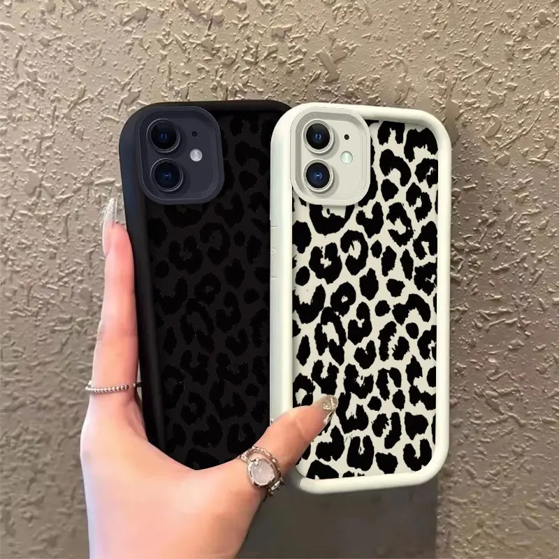 ROOJTNXEC Celestial Eye Layered Durable Protective Cellphone Case Cover for iPhone 11,12,12 Mini - TPU Shockproof Casing, Monochrome Leopard Print, Drop Resistant