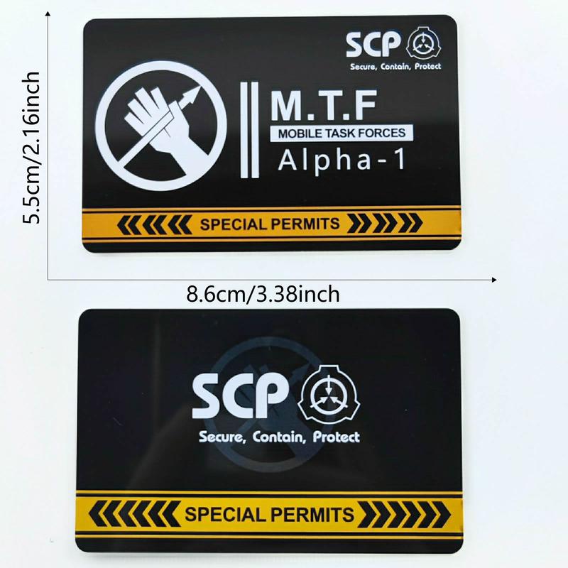 Alpha-1 SCP Foundation Id Keycard, 1 Count Mobile Task Forces Security Guard Cosplay Card, Creative Cosplay Card for Home Party Family Gathering, Cosplay Accessories