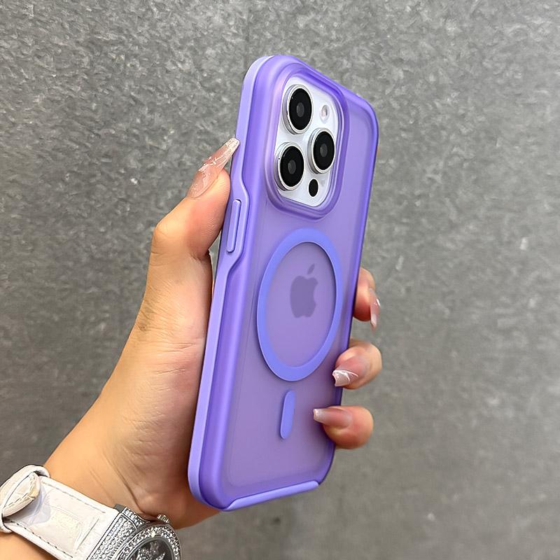 Magnetic Neon Color Matte Translucent Armor Shockproof Case For iPhone 17 16 13 12 14 15 Pro Max For Magsafe Wireless Charge Cover