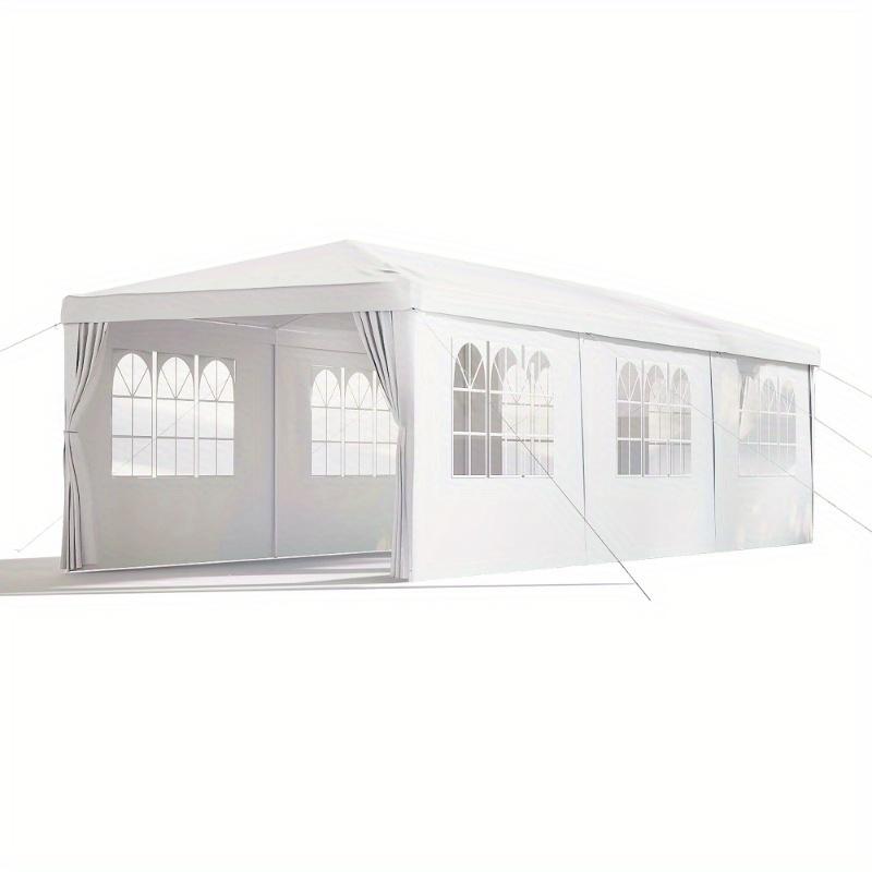 10'x30' Heavy-Duty Party Tent with 8 Removable Sidewalls, All-Weather Waterproof Canopy for Weddings, Camping, Patio, and Outdoor Events - Easy Setup and Durable Design