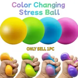 Slow Rebound Color-Changing Stress Ball, Adult Relaxation Toy, Large Soft Squeeze Ball, Elastic Stress Relief, Anxiety Relief Gift