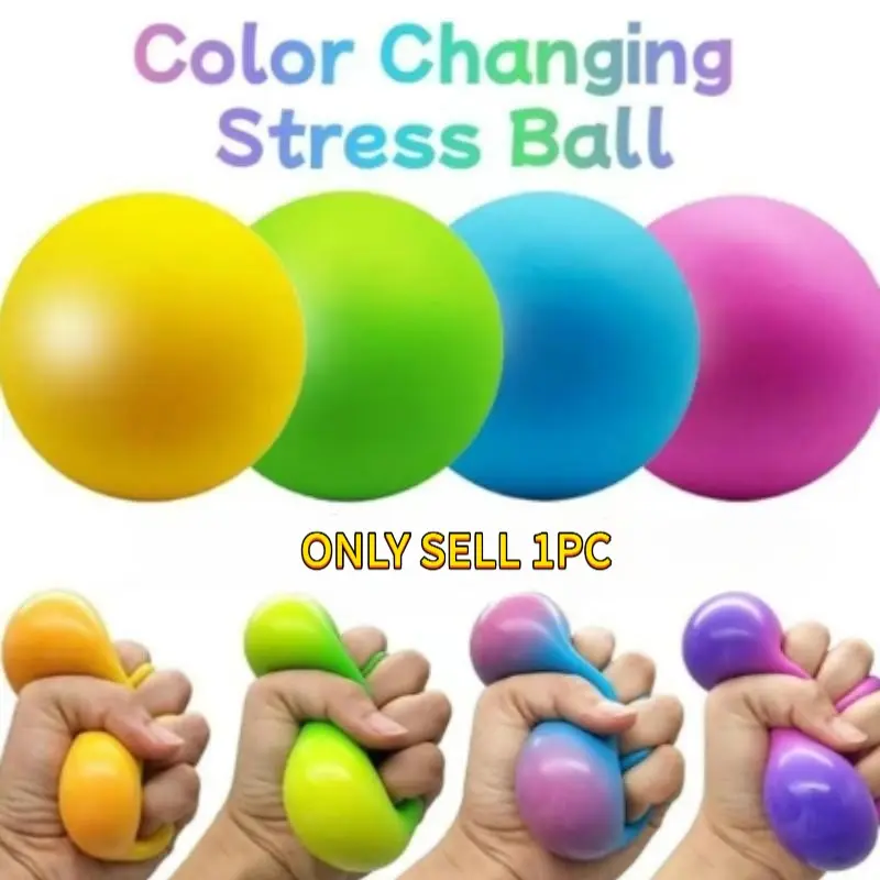 Slow Rebound Color-Changing Calming Stress Ball, Adult Relaxation Toy, Large Soft Squeeze Ball, Elastic Stress Relief, Anxiety Relief Gift