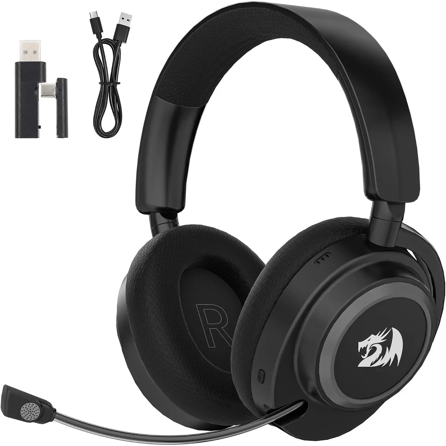 Redragon H891 Wireless Gaming Headset, Tri-Mode (2.4G/BT/Wired), 65H Battery, 50mm Drivers & 7.1 Surround Sound, Noise-Cancelling Retractable Mic, Compatible with PC, PS5, NS, Mac, Mobile