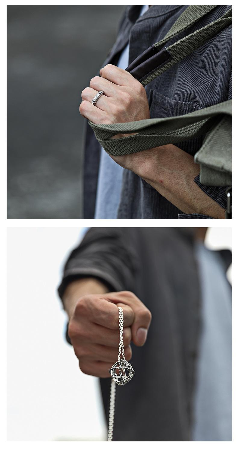 2026 Newest Transformable Ring, Men's Necklace, Tidal Astronomical Sphere Pendant, Couple Rings, Single Necklace Ring