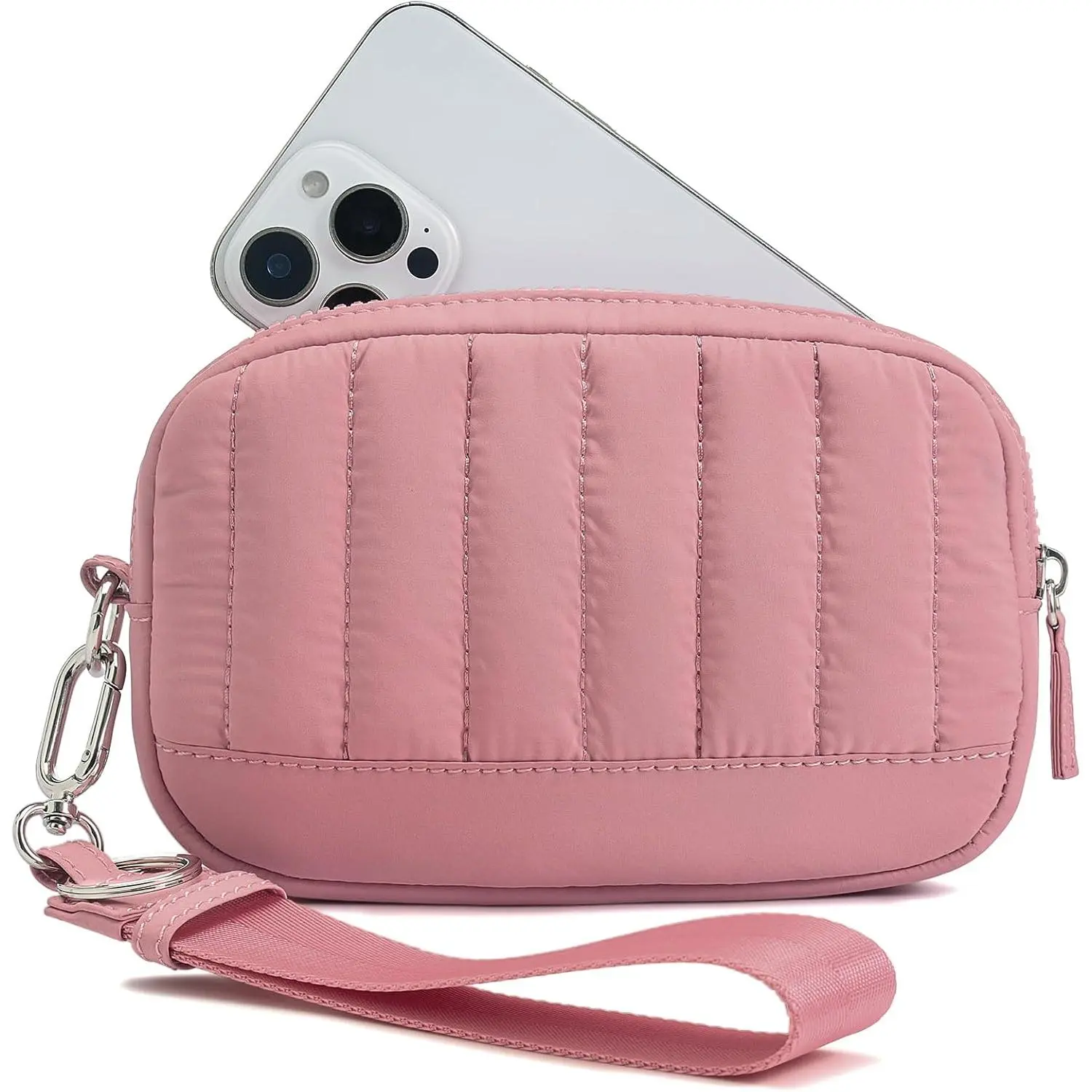 Wristlet Wallet for Women Quilted Protective Wristlet Purse | Lightweight, Multi-Pockets with Zipper, for Travel Daily Necessities