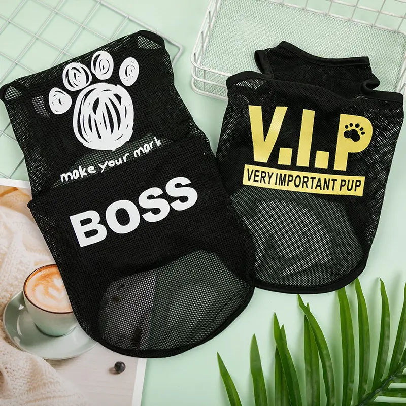 Thin Dog Spring and Summer Outfits Teddy Bear Pomeranian Pug Cat Jersey Tops and Shirts for Small Dogs Pet Clothing