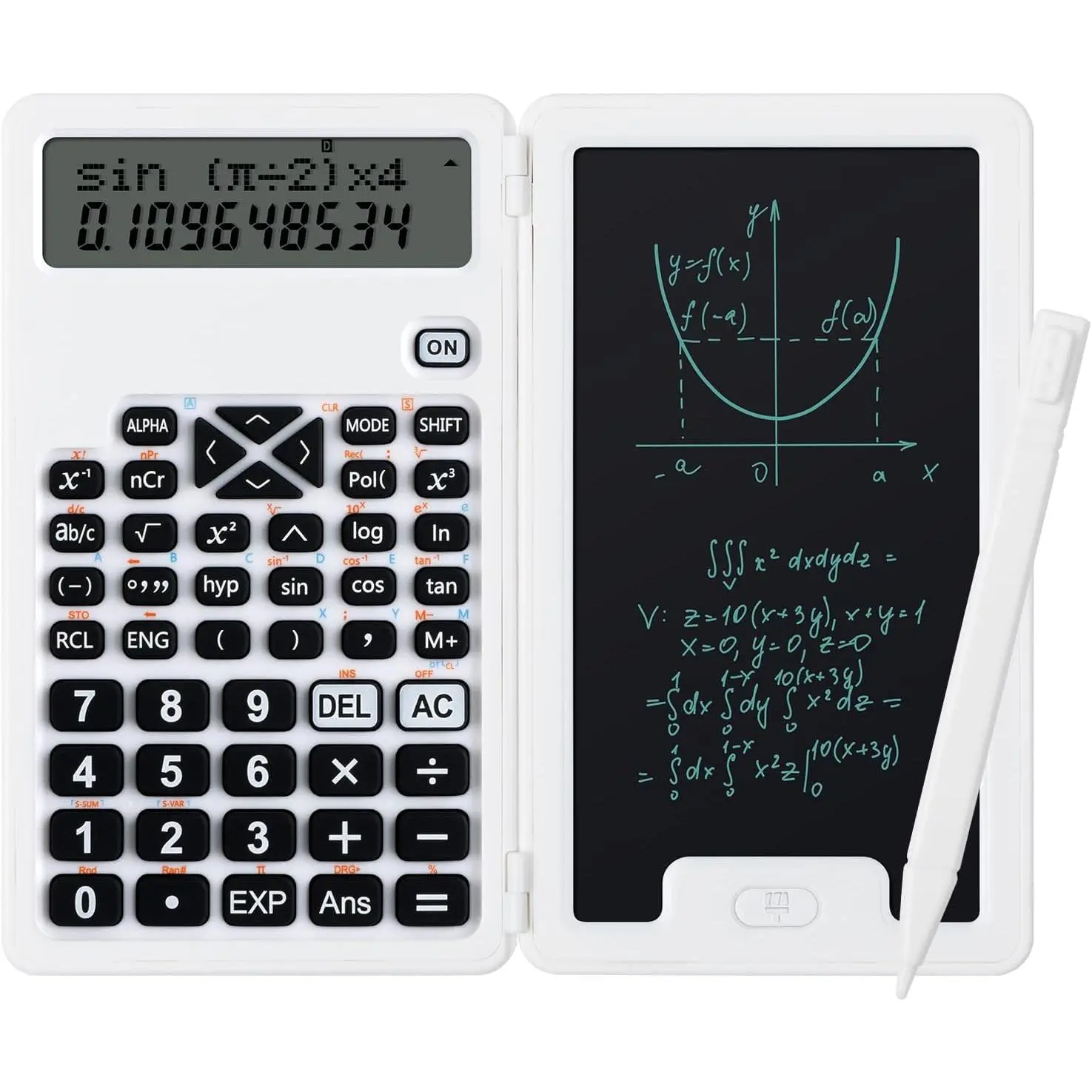 Scientific Calculators for Students, Office Desktop Calculators, 240 Computing Functions, Small Calculator with Notepad, Ideal for Middle High School Students and Teachers (White)