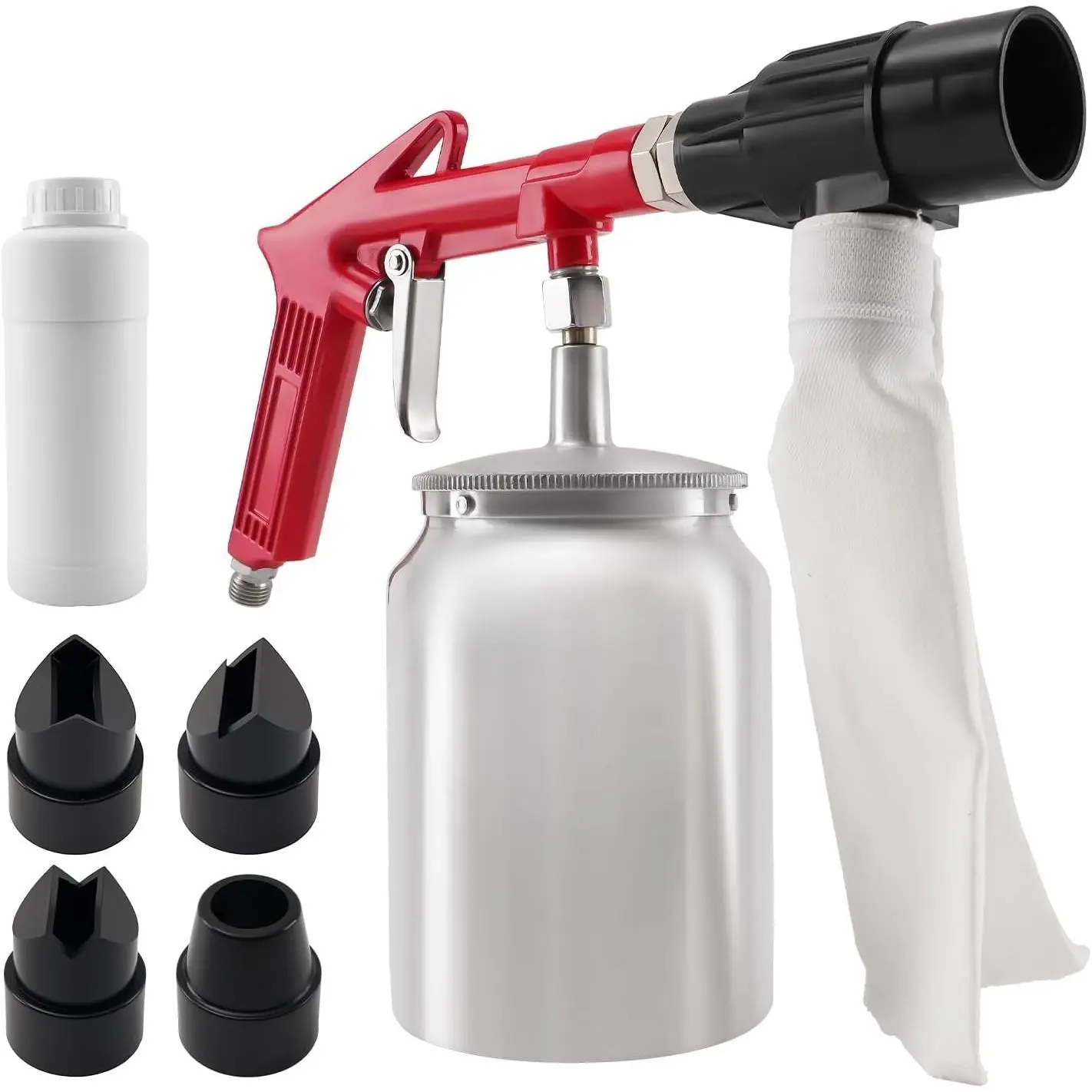 Sand Blaster Gun Kit with Sand Recovery Bag, Air Compressor Sandblaster Tool with Abrasive for Cleaning Metal, Wood, Surface Prep, Rust Removal