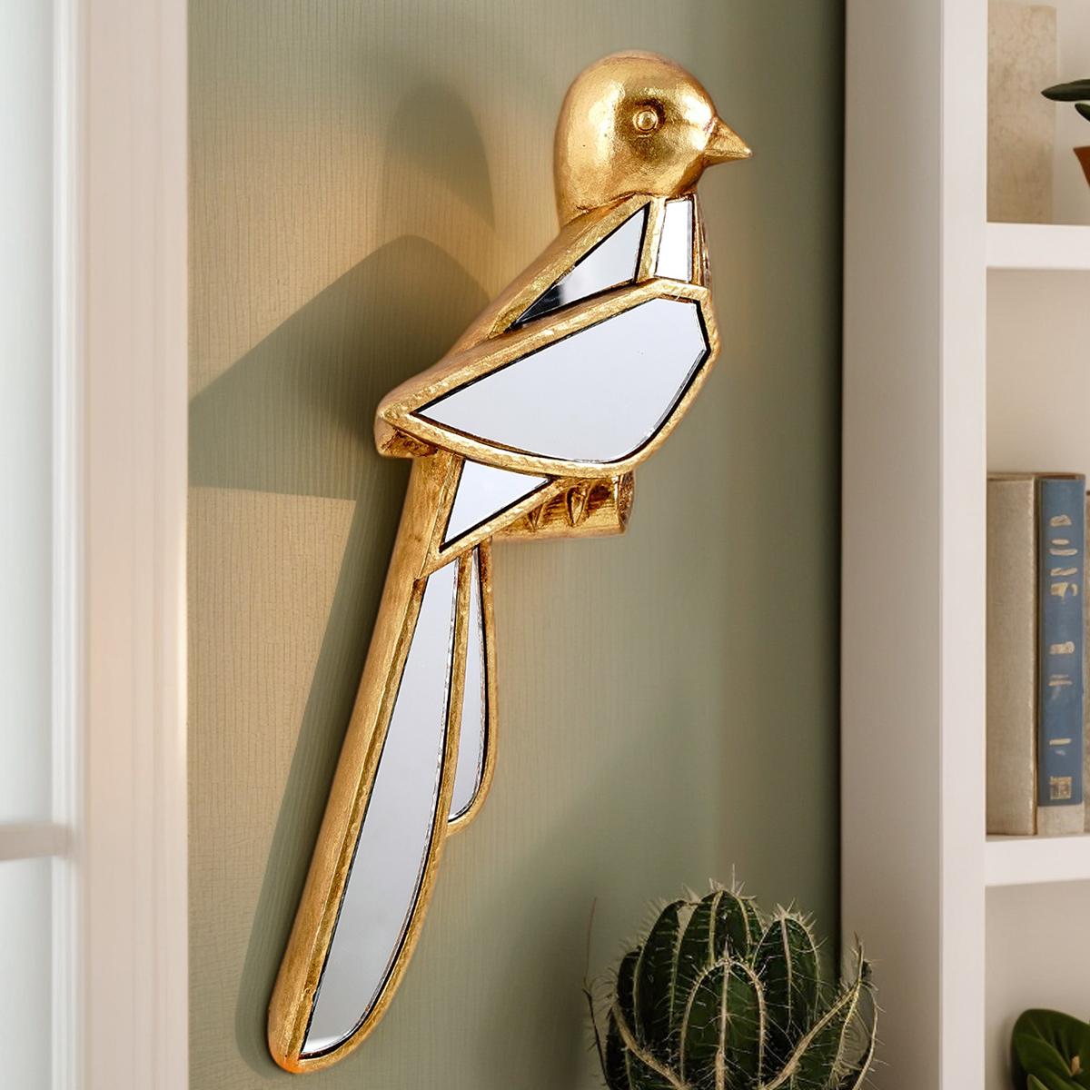 Resin Bird Wall Hanging Decor, Wall Ornaments, Creative Home Decoration Craft, Mirror Surface Design, Perfect Gift for Animal Lovers