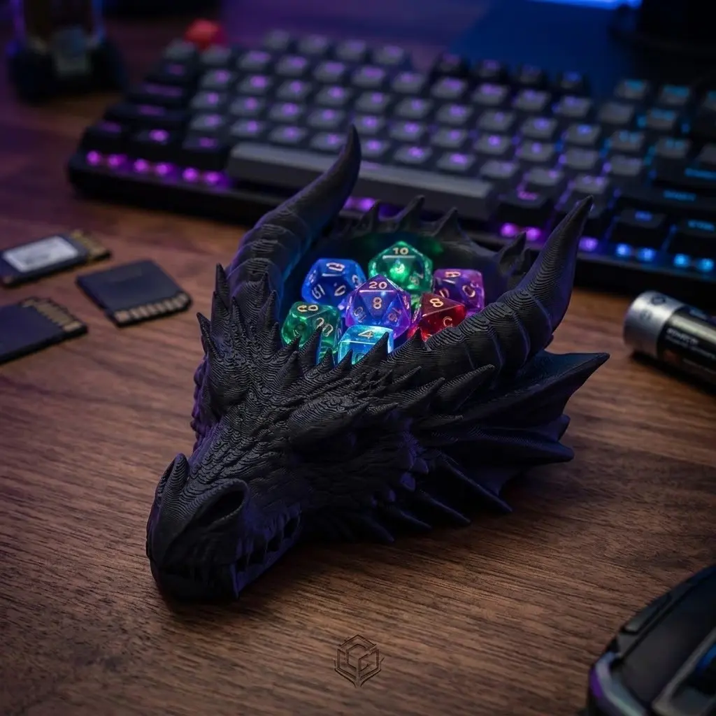 Dragon Head Key Tray Holder, Gothic Decor Dragon Statue Ornament Jewelry Coin Organizer, Fantasy Dragon Desk Organizer, Unique Gift for Dragon Lovers, Desk Ornaments