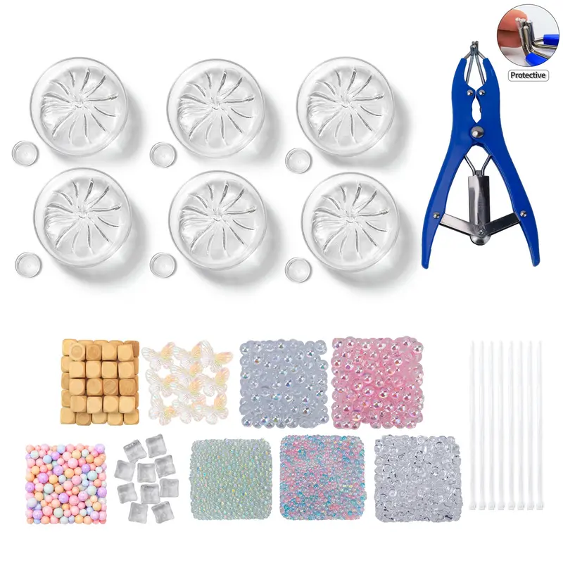 DIY Handmade Stress Relief Ball Kit, Squishy Maker Kit, Shiny Series, Includes 9 Accessories, 6 Transparent Balls, Expander, Instructions, Glue