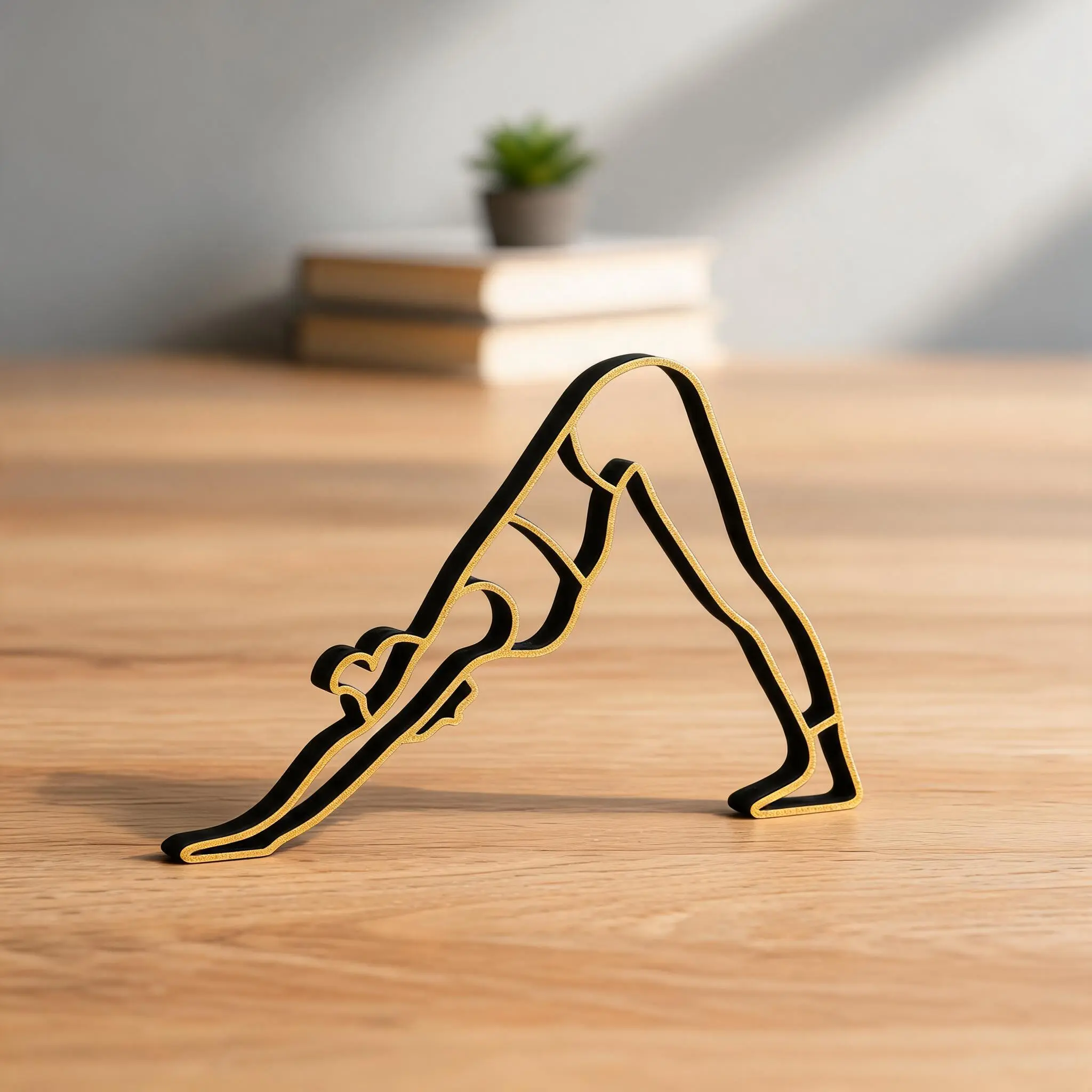 Abstract Geometric Artistic Yoga Lady Statue Ornament, Yoga Decoration, Body Sculpting Calm Heart Beautiful Gift, Perfect for Home Decor