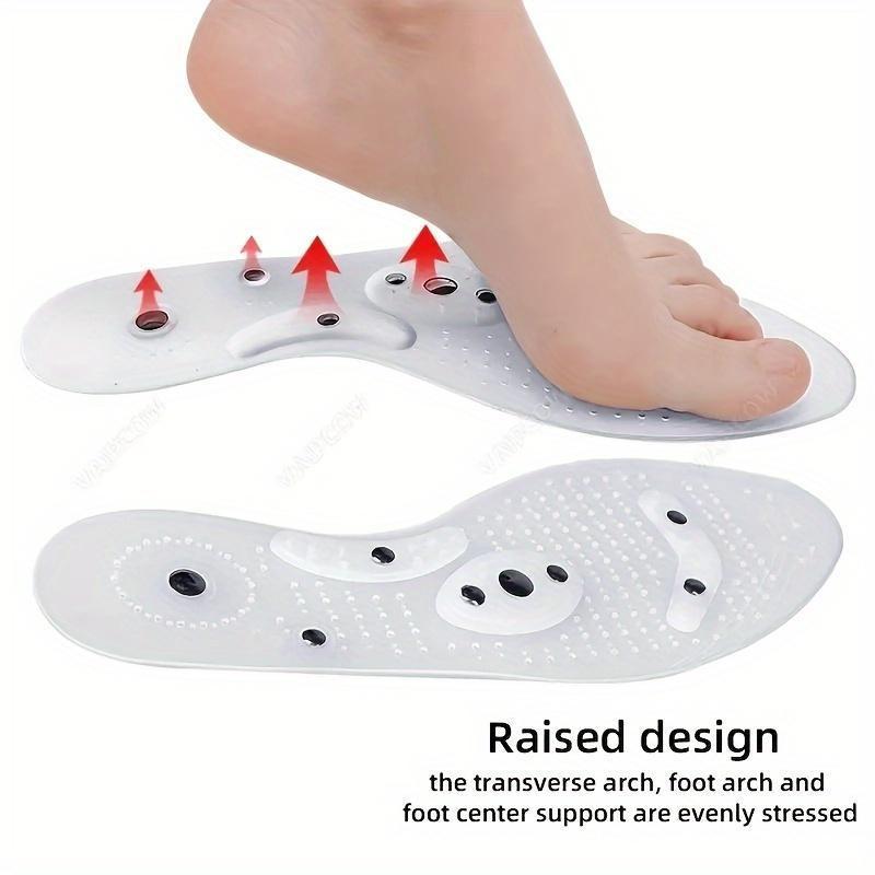 2pcs Magnetic Acupressure Foot Massager Insoles | Reflexology Acupoint, Comfortable PVC Material, Transverse Arch Support Design for Even Stress Distribution & Circulation Footwear Shoe