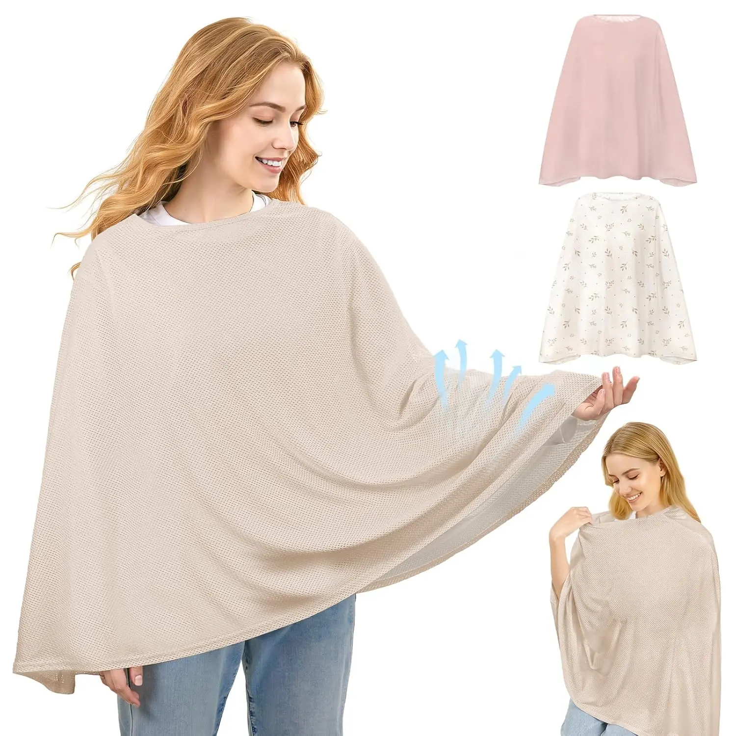 Nursing Cover for Breastfeeding Breathable Mesh 360 Full Privacy Nursing Wrap Multi-Use Breast Feeding Covers for Women Moms Feeding Essentials, 1 Pack