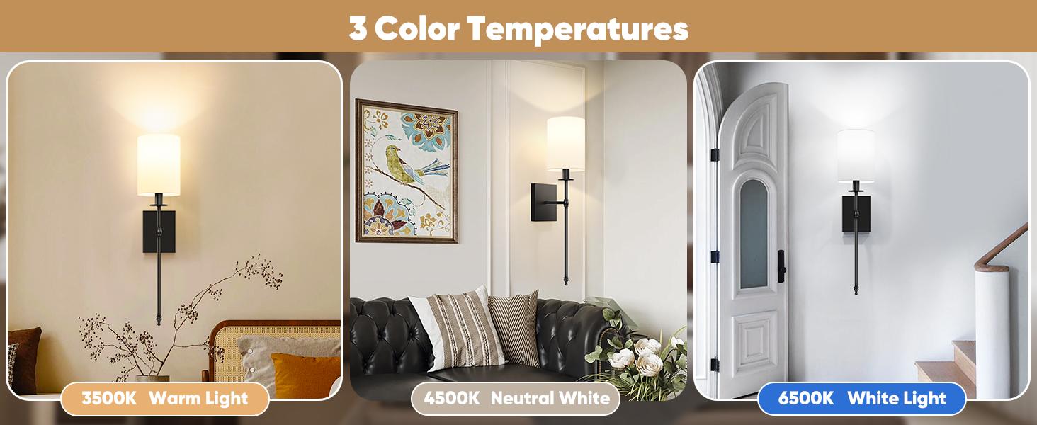 24.8in Rechargable Wall Sconces Set of 2 with Remote, Indoor Not Hardwired Dimmable Wall Lamps with White Fabric Shade, Rechargeable Wireless wall lights For Bedroom, 2 Bulbs Included