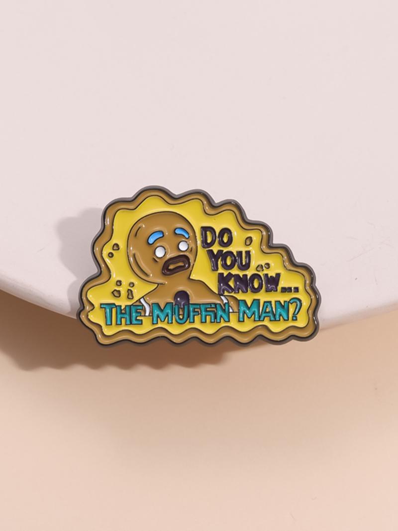 Cartoon Sad Gingerbread Man Design Brooch, Cute Letter Pattern Enamel Pin Suitable for Backpacks, Jeans, Scarves, Hats Decoration, Casual Alloy Jewelry for Men & Women