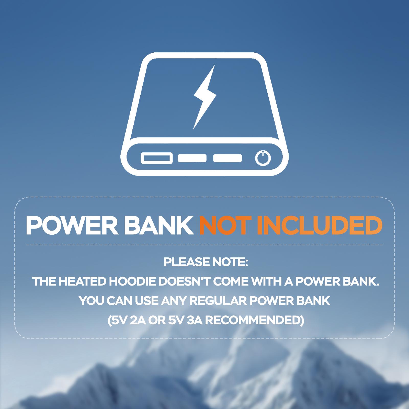 Men's Heated Hoodie - Electric Heating Sweatshirt with Fleece Lining, Winter Thermal Pullover for Outdoor & Daily| Battery Not Included (5V 2A/3A Recommended)