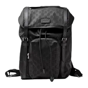 Gucci GG Monogram Canvas Backpack – Large Unisex Top-Flap Design in Black
