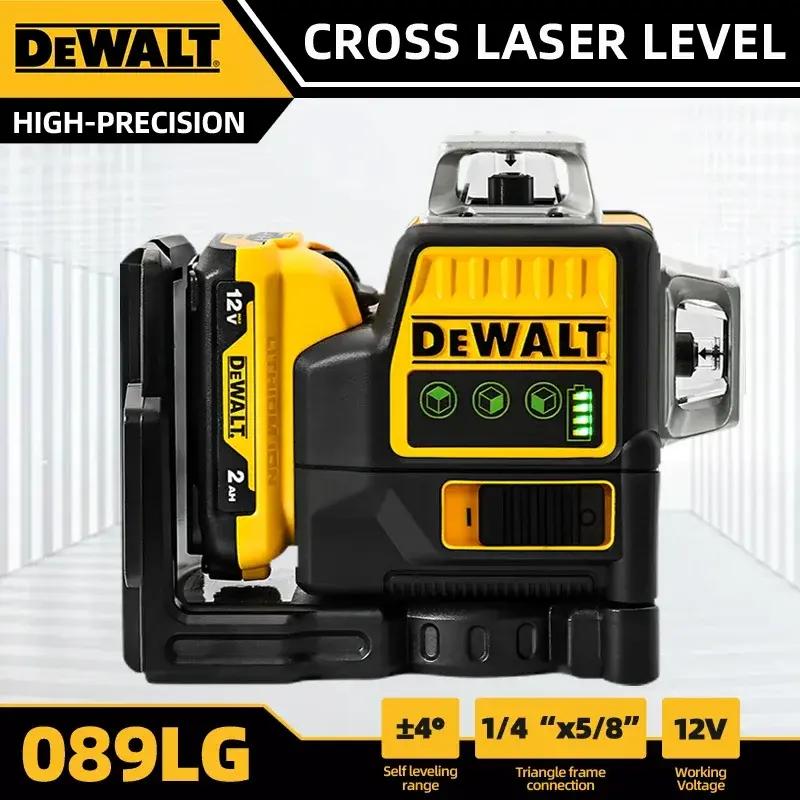 DEWALT DW089LG 360 Degree Vertical 12 Lines Laser Level 12V Battery with Bright Green Light & Additional Battery for Construction & DIY Projects