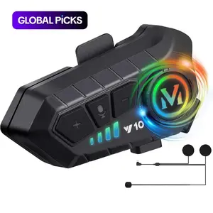 Rechargeable Motorcycle Helmet Speaker, Motorcycle Accessories, IPX6 Waterproof Helmet Earphones with Hands-Free Calling and Music Control, Compatible with All Helmets # GLOBAL PICKS