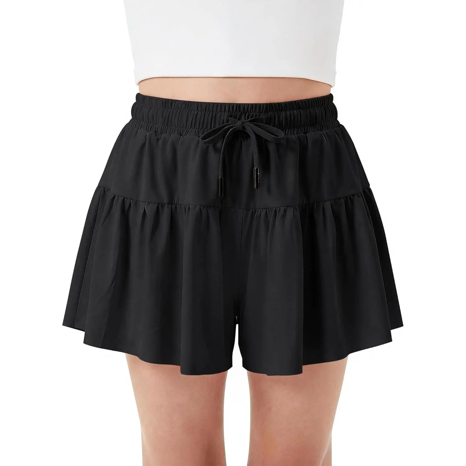 Girls 2-in-1 Flowy Butterfly Athletic Shorts with Pockets | Built-In Shorts, Hidden Side Pockets, Running, Dance, Cheer, Tennis, Sports, Everyday Wear(Gift)