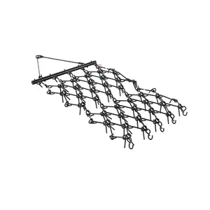 VEVOR Drag Harrow, 4x 4 ft Durable Chain Harrow with 69 Sharp Teeth, Suitable for ATV UTV Tractor, Ideal for Soil Preparation, Seeding, Smoothing Landscapes, and Yard Gravel Driveway Maintenance