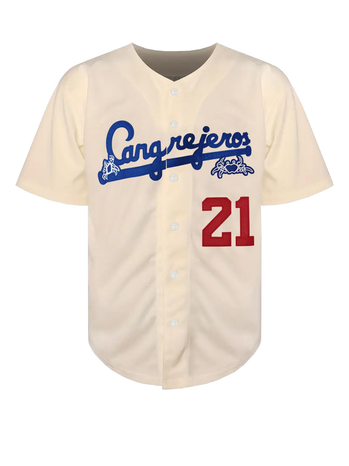 Men's Letter & Number Embroidery Contrast Binding Embroidered Baseball Jersey, Loose Casual Button Front Baseball Top for Training & Competition, Baseball Outfielder Equipment