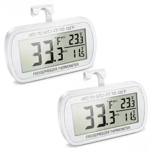 Waterproof Digital Refrigerator Freezer Thermometer with Max/Min Record Function Large LCD Screen and Magnetic Back for Kitchen Home Restaurants (2 Pack)