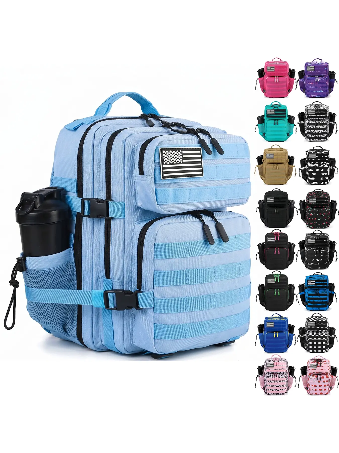 25L Tactical Gym Backpack Molle Waterproof Oxford for Sports Camping Hiking School