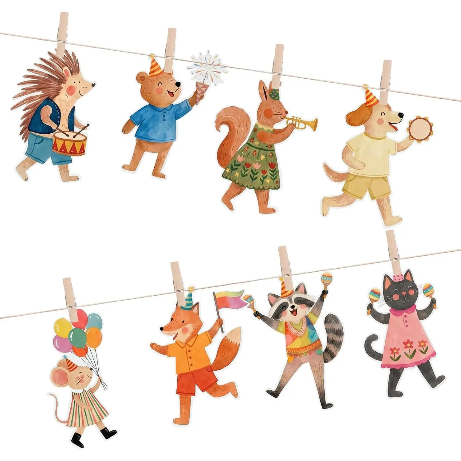 24 count  Parade Party Banner  Birthday Party Decorations Zoo Parade Happy Birthday Garland for Girls Boys Zoo Carnival Decorations Supplies