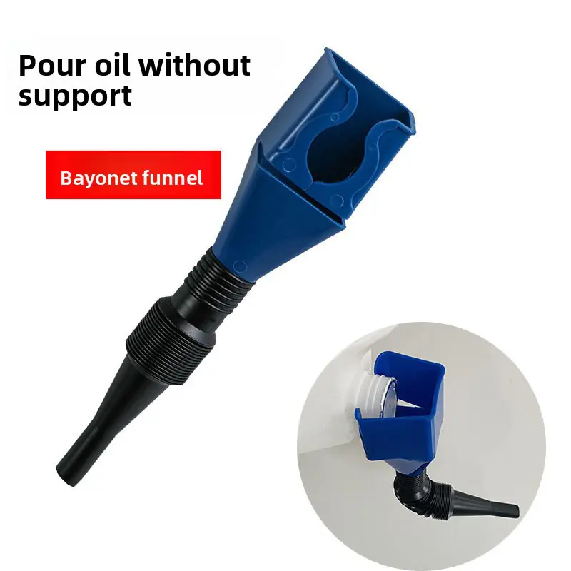 Convenient Square Thickened Funnel with Clip for Pouring Oil, No Support Needed, Perfect for Car and Motorcycle Refueling Tools