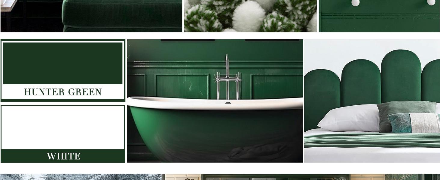 Bathroom Rugs and Mats Sets, 2 Piece Thick Absorbent Chenille Bath Mat Rug Set Non Slip, Soft Shaggy Bath Room Floor Mats for Bathroom, Machine Washable (Hunter Green, 20" x 47" Plus 16" x 24")