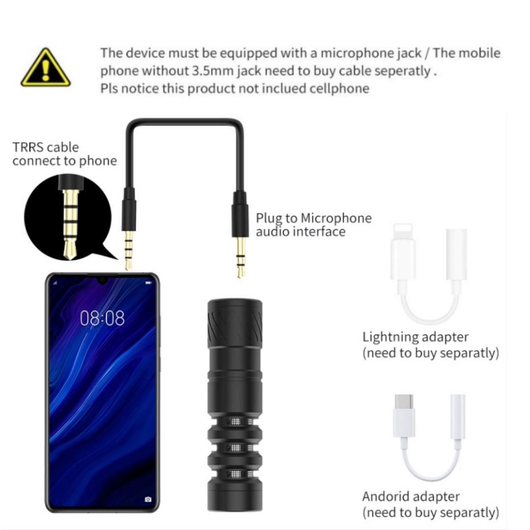 Universal Microphone for Camera, Microphone with Shock Mount for DSLR, iPhone and Android Smartphones, Compatible with Canon EOS, Nikon, and Sony Cameras, Live Streaming Mic, Noise Canceling Mic
