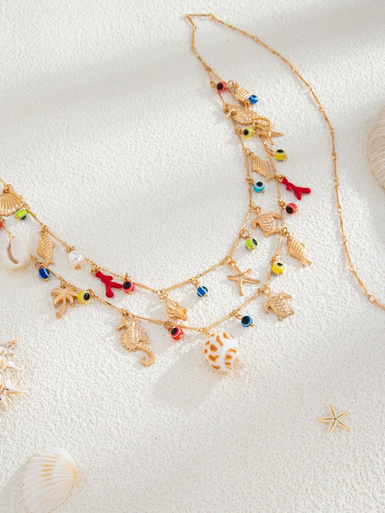 Colorful Shell & Conch Design Body Chain, Fashionable Body Jewelry for Women, Elegant All-match Fashion Accessories for Daily Wear