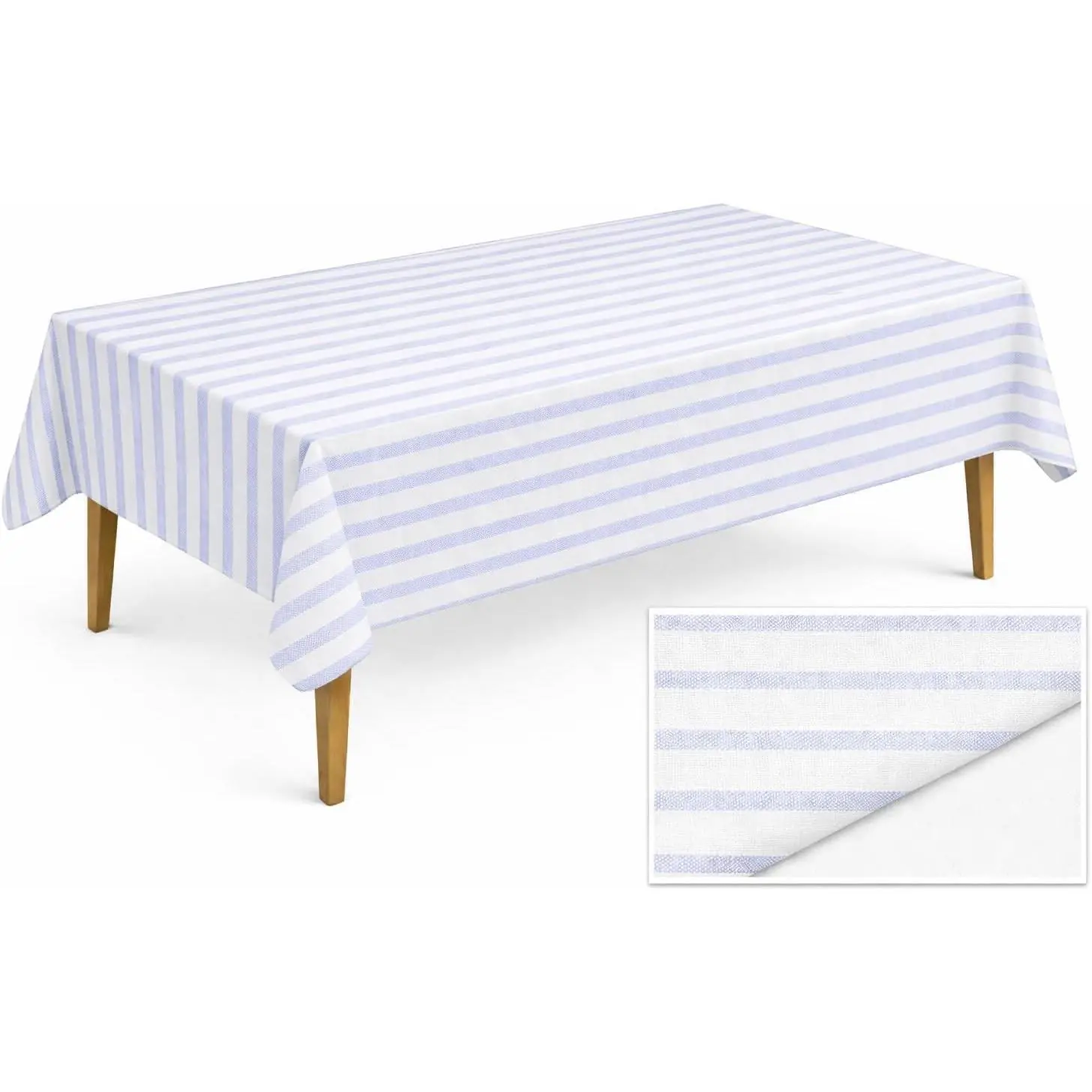 Lillian Made in Italy Striped Airlaid Paper Disposable Tablecloth for Rectangle Tables, 6-Pack - Cloth-Like Linen-Feel Luxury Cover for Parties, Events