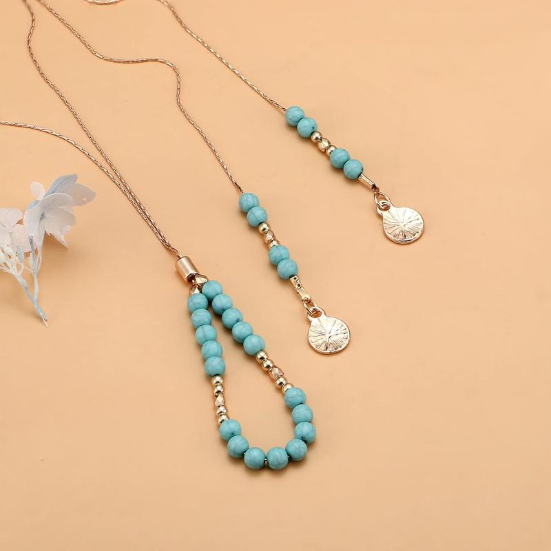 Bohemian Turquoise  for Women Men Western Turquoise Set Western Adjustable Belt Rings and Necklace  Turquoise Drop Earrings Bracelet Western Boho Turquoise  for Women