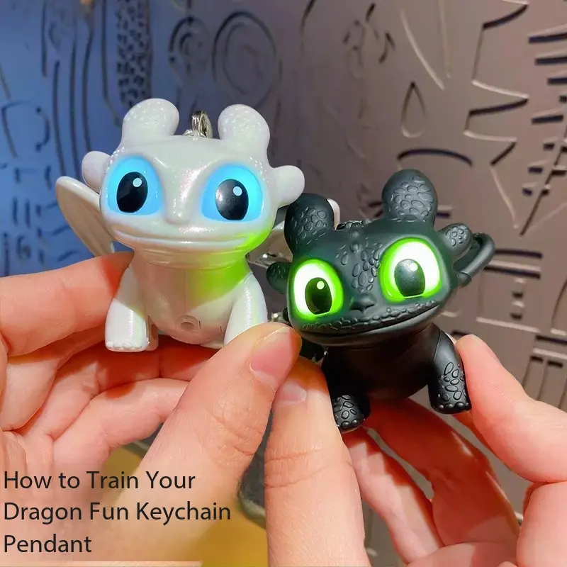 Cute Cartoon Glowing Toothless Boy Car Ornament with Wings, Dashboard Decor, Creative Hanging Accessory for Cars, Backpacks, Hats