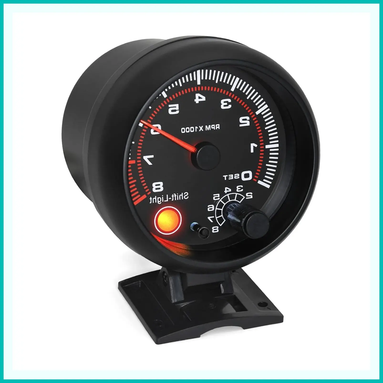 Tachometer Gauge with Shift Light for Car 0-8000 RPM 3-3/4" 95mm Tach Meter 12V Automotive Meter for 1-8 Cylinder Gasoline Engine