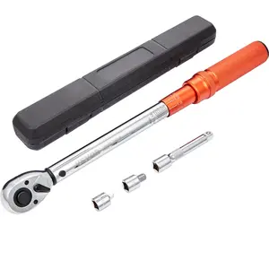 VEVOR Torque Wrench, 10-150ft. lb/14-204n. m 1/2-inch Drive Click Torque Wrench, Dual-Direction Adjustable Torque Wrench Set, Mechanical Dual Range Scales Torque Wrench Kit with Adapters Extension Rod