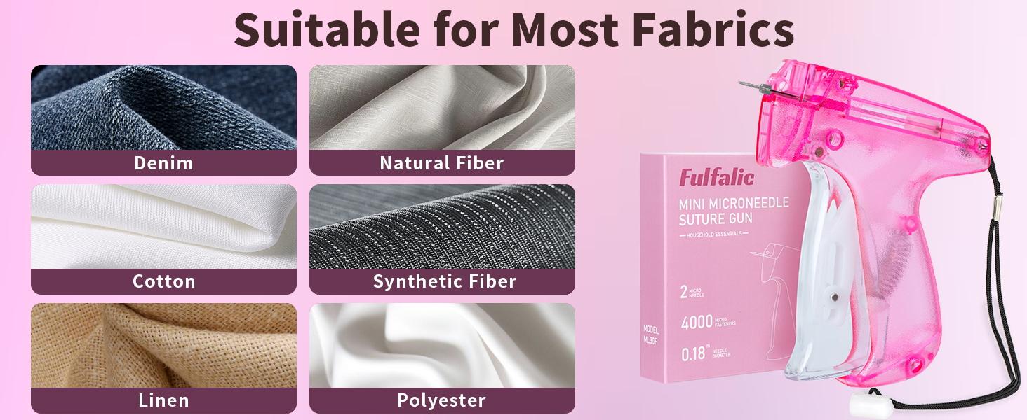 Stitchy Quick Clothing Fixer, with 2 Needles, 2000 Black & 2000 White 4.4mm,Speedy Clothing Fixer