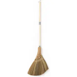 Home Natural Whisk Broom – Vietnamese Straw Soft Broom Indoor-Outdoor Cleaning, Yard, Sofa, Car Hood, Decoration, 54.72-Inch Long (Natural Handle)