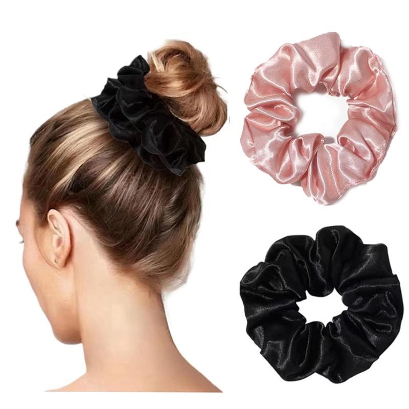 Hot Selling Solid Satin Scrunchies, French Style Hair Ties, Soft Silk Hair Accessories for Women Girls Ponytail Holder