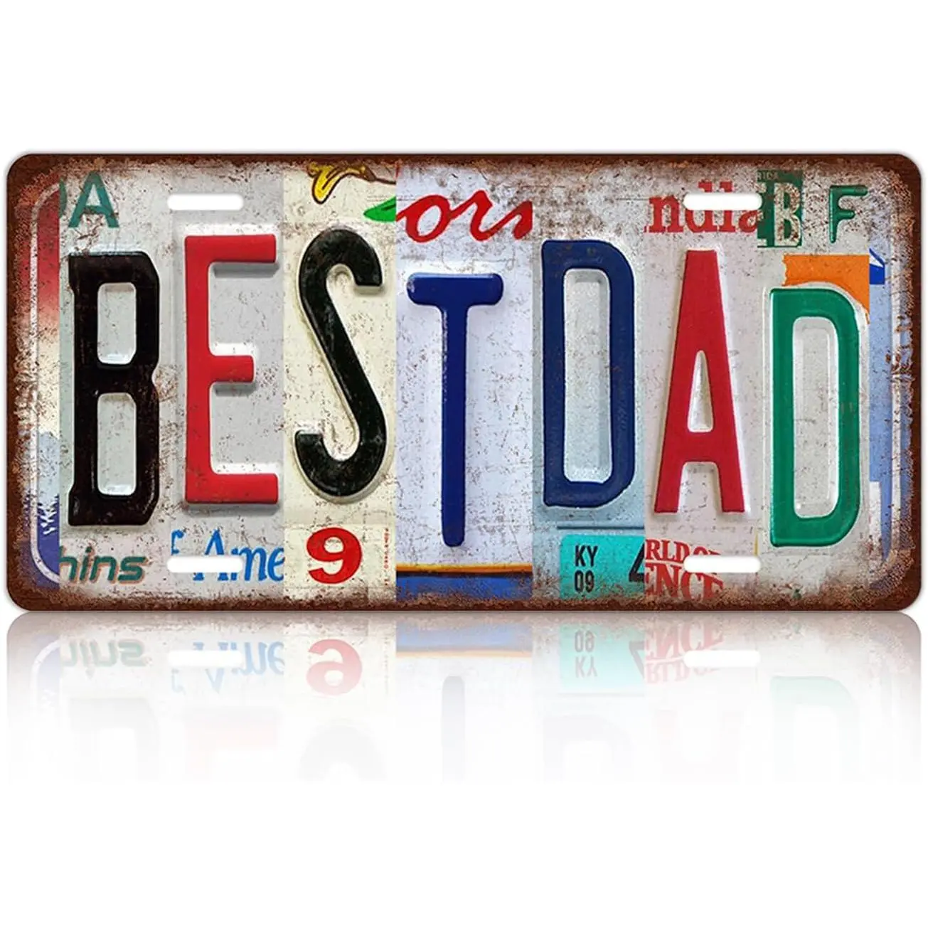 Vintage Best Dad License Plate Wall Decor Metal Tin Sign for Home Bar Garage 12 x 6 Inches