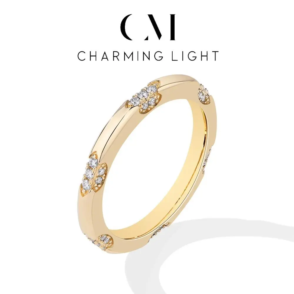 CHARMING 2025 Minimalist Style Moissanite Rings Handmade Design Lab Diamond S925 Silver Unisex Party Band Fine Jewelry Gifts