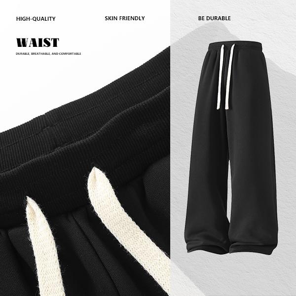 Men's Solid Fashion Sweatpants, Versatile Year Round Wear, Ideal for Autumn and Winter Wide Leg Straight Pants Casual Street Dance Pants Comfortable Winter Home Pants Plus Size Casual Sports Pants with Rivet Design Fashionable and Versatile 100%polyester