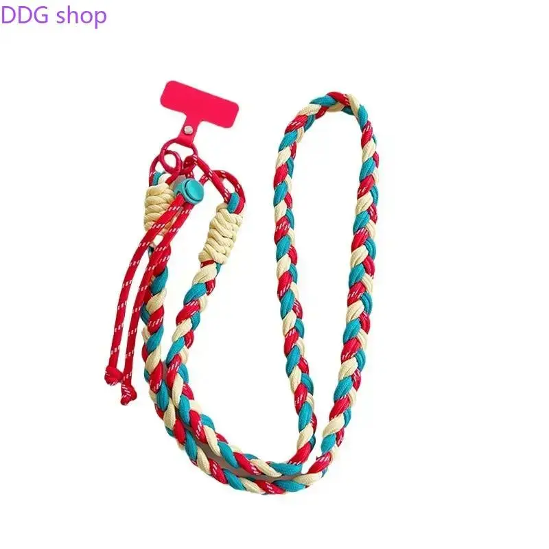 Universal Adjustable Phone Crossbody Lanyard, Colorful Detachable Necklace Rope with Plastic Patch Clip, flexible wearable hanging cord design, firm snap connection & anti-drop function, perfect for leisure outings, vacation travel and daily fashion match